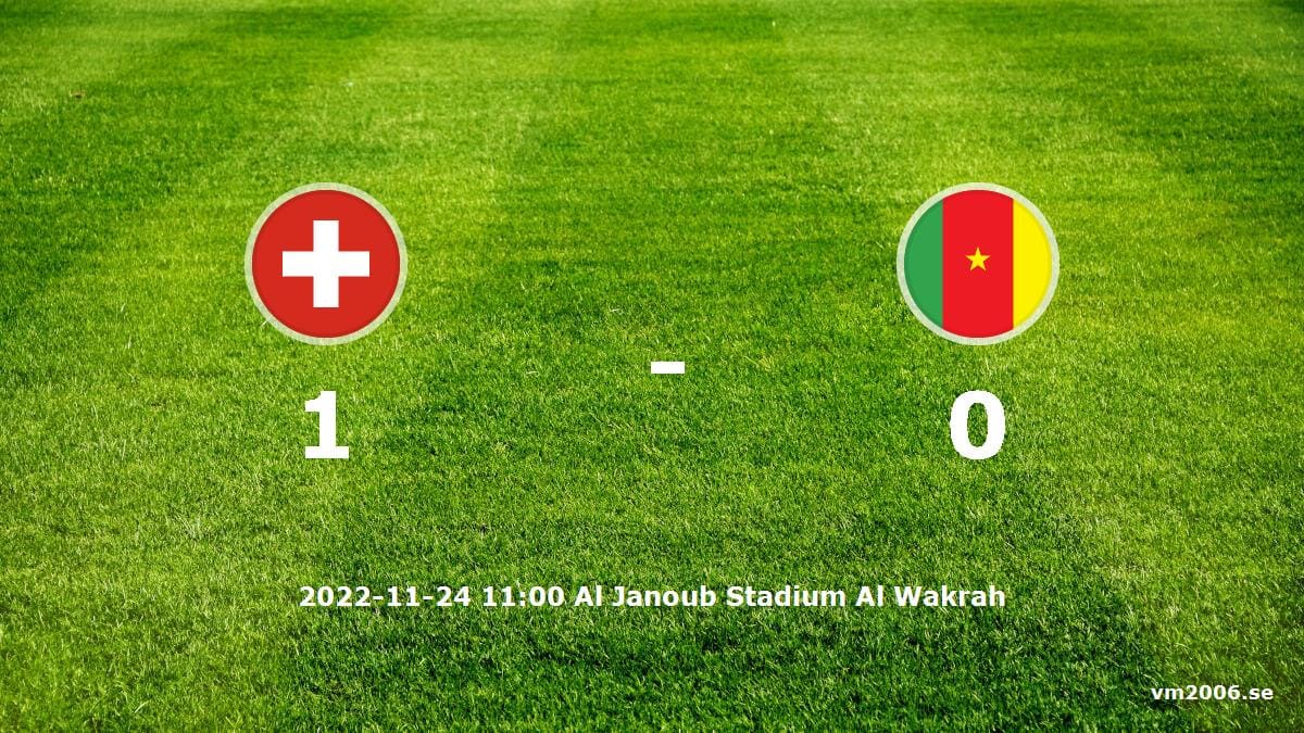 Schweiz mot Kamerun tidslinje och laguppställning