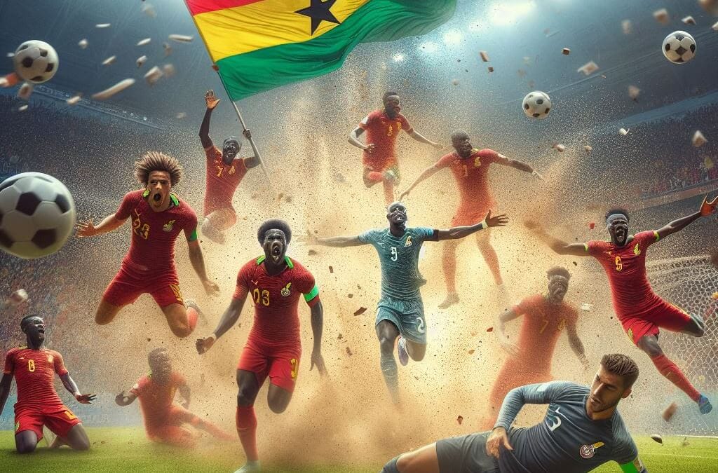 Målexplosionen i matchen mellan Ghana och Tjeckien illustration